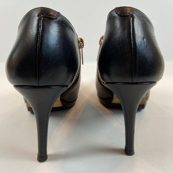 L.K. Bennet London Black Leather Platform Bootie Size 40 / US Size 10 - Picture 9 of 15